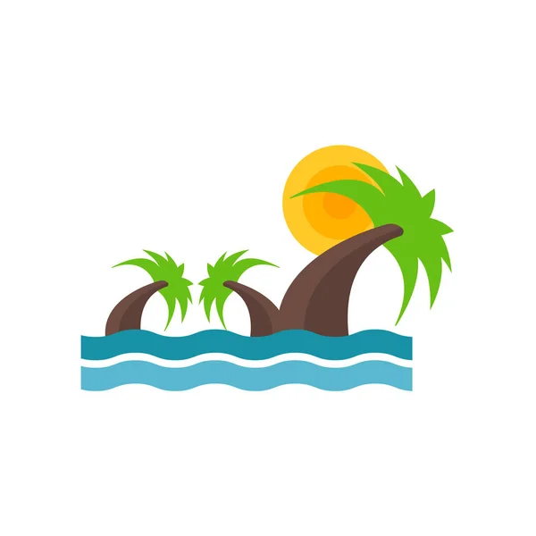 Island Icon Vector Isolated White Background Your Web Mobile App — 스톡 벡터