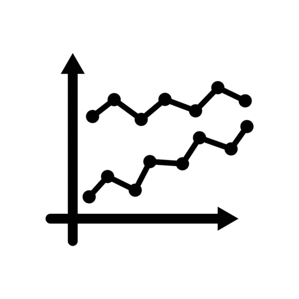 Gráfico de líneas icono signo vectorial y símbolo aislado en blanco backgro — Archivo Imágenes Vectoriales