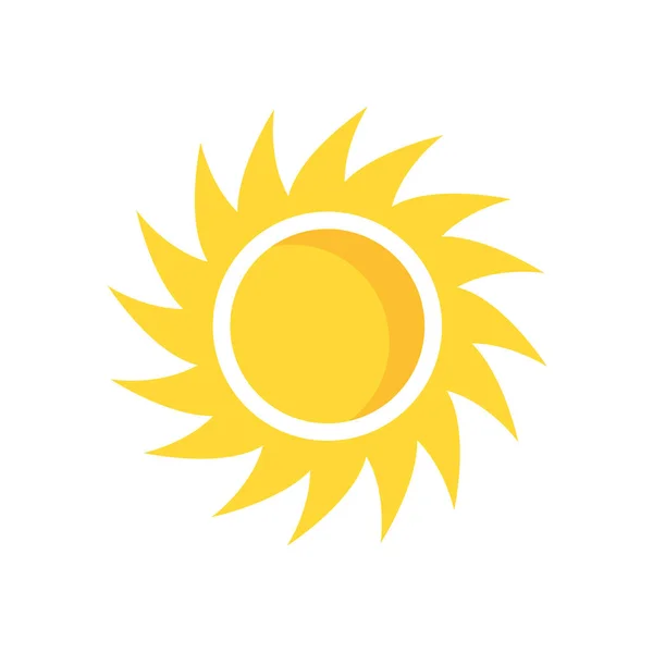 Sun Ikon Vektor Elszigetelt Fehér Háttér Web Mobil Alkalmazás Design — Stock Vector