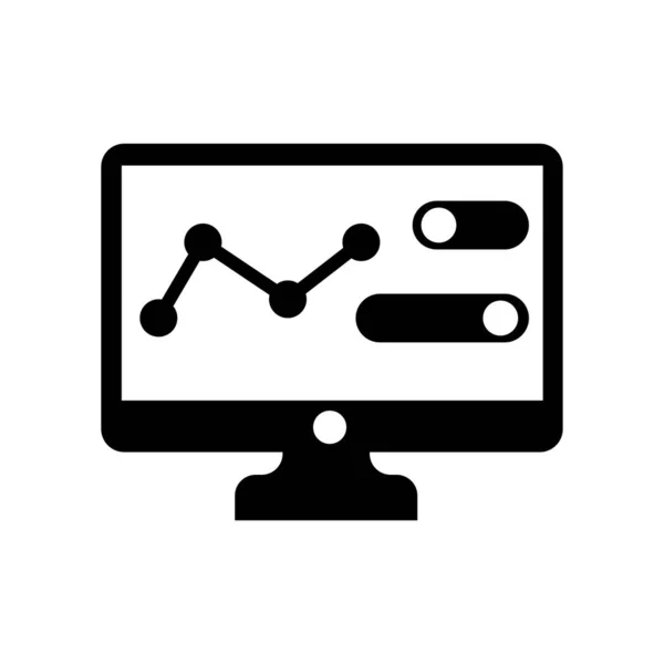 Analytics ikona vektor znamení a symbol izolovaných na bílém poz — Stockový vektor