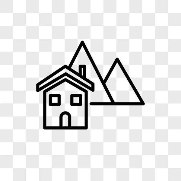 Ikon vektor rumah terisolasi pada latar belakang transparan, logo House - Stok Vektor