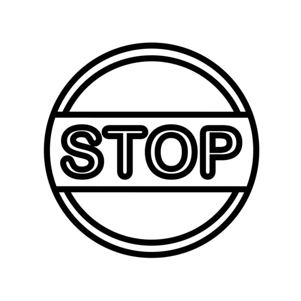 Ikonę Stop wektor na białym tle na białym tle, znak Stop, linia — Wektor stockowy