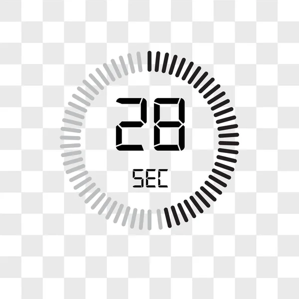 28 sekund vektorová ikona izolovaná na průhledném pozadí, T — Stockový vektor