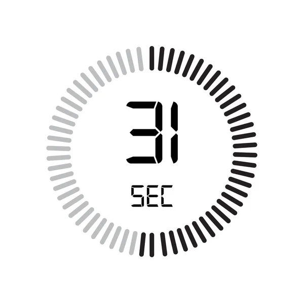 31秒图标 数字计时器 简单的矢量说明 — 图库矢量图片