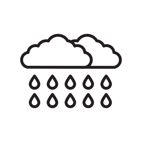 Regen-Symbol-Vektor isoliert auf weißem Hintergrund, Regen-Zeichen — Stockvektor