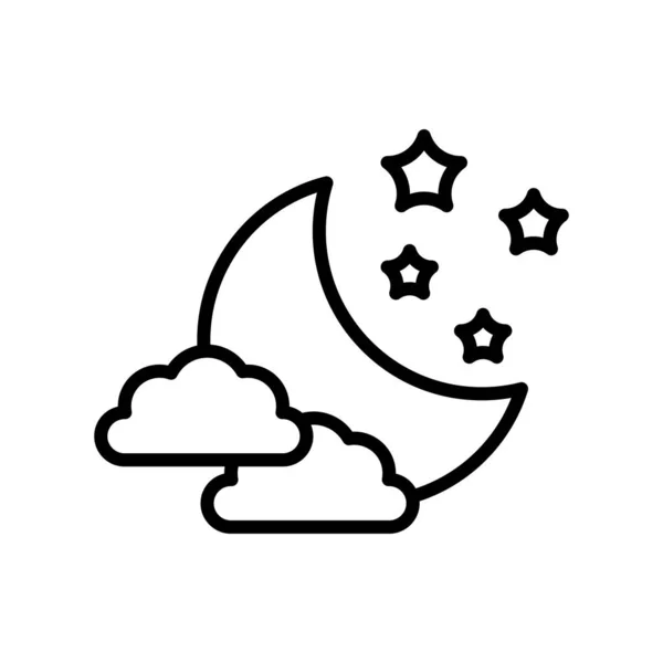 Vetor ícone da noite isolado no fundo branco, sinal de noite, lin — Vetor de Stock