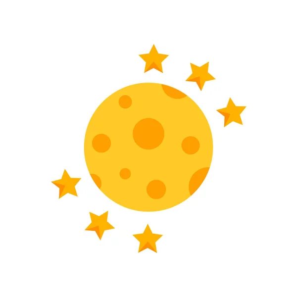 Signo vectorial del icono de la luna y símbolo aislado sobre fondo blanco, M — Vector de stock