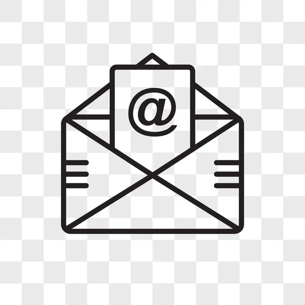 Ícone de vetor de e-mail isolado em fundo transparente, logotipo de e-mail — Vetor de Stock