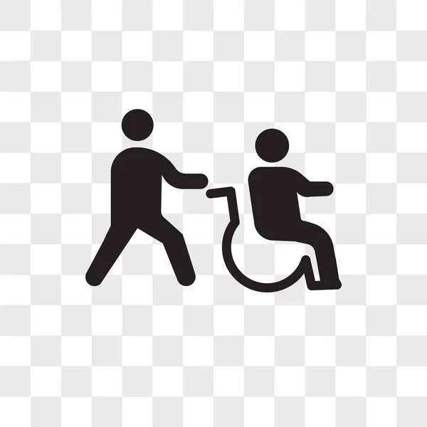 Handicap vector pictogram geïsoleerd op transparante achtergrond, uitschakelen — Stockvector