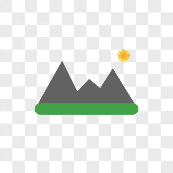 Icono de vector de montaña aislado sobre fondo transparente, Mountai — Vector de stock