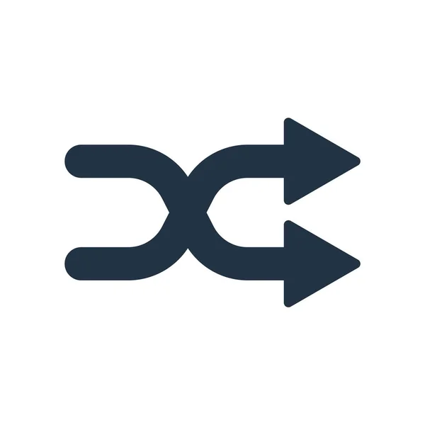 Shuffle ikon vektor elszigetelt fehér háttér, Shuffle jel — Stock Vector