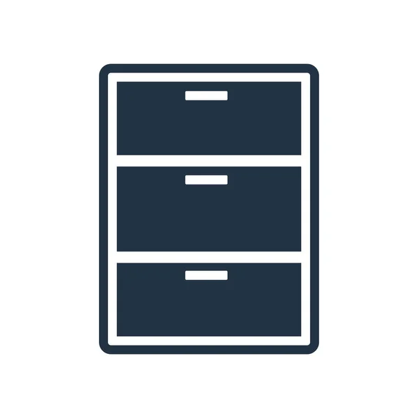 Aktenschrank-Icon-Vektor isoliert auf weißem Hintergrund, Ablage — Stockvektor