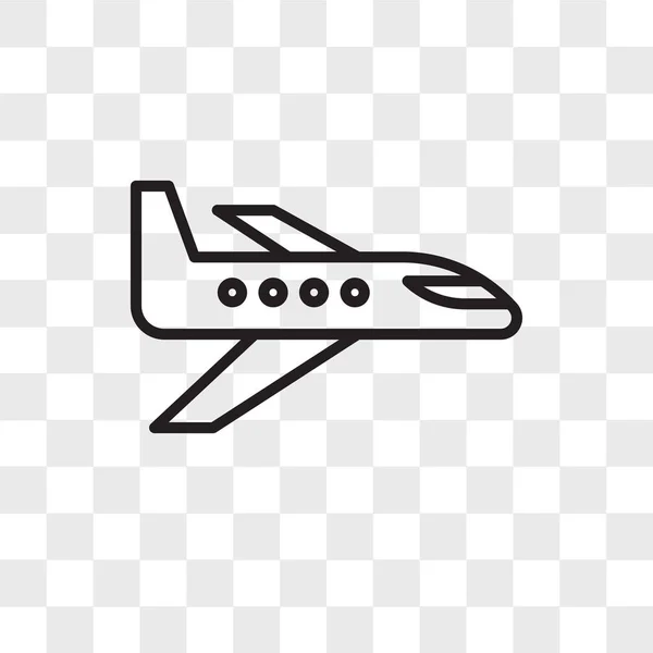 Airplane vector icon isolated on transparent background, Airplan — Stock Vector