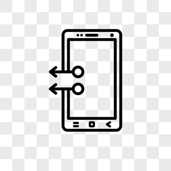 Icono de vector de teléfono inteligente aislado en fondo transparente, Inteligente — Vector de stock