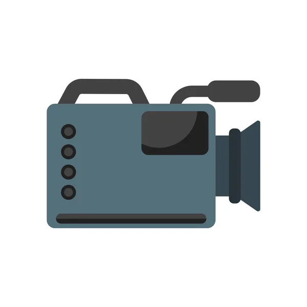 Βίντεο κάμερα εικονίδιο διάνυσμα σημάδι και σύμβολο που απομονώνονται σε λευκό backg — Διανυσματικό Αρχείο