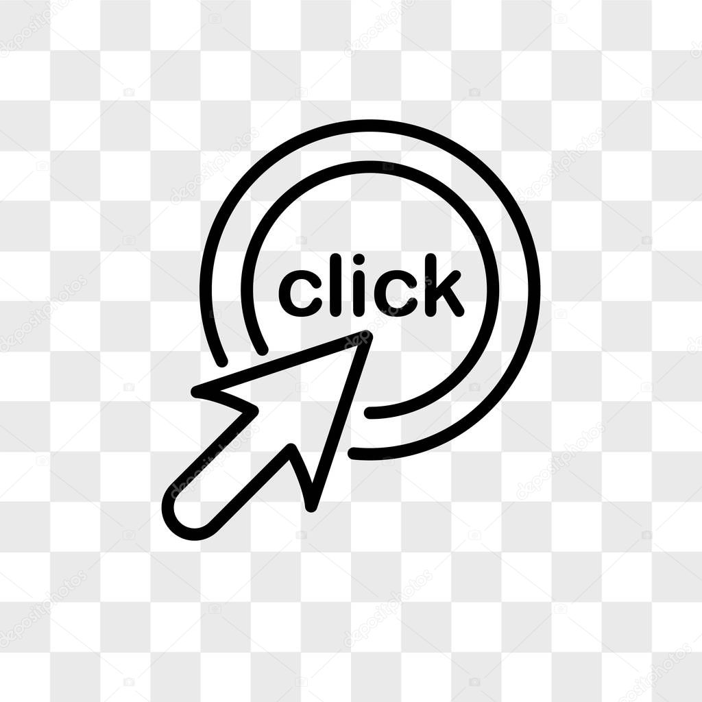 click me vector icon isolated on transparent background, click m