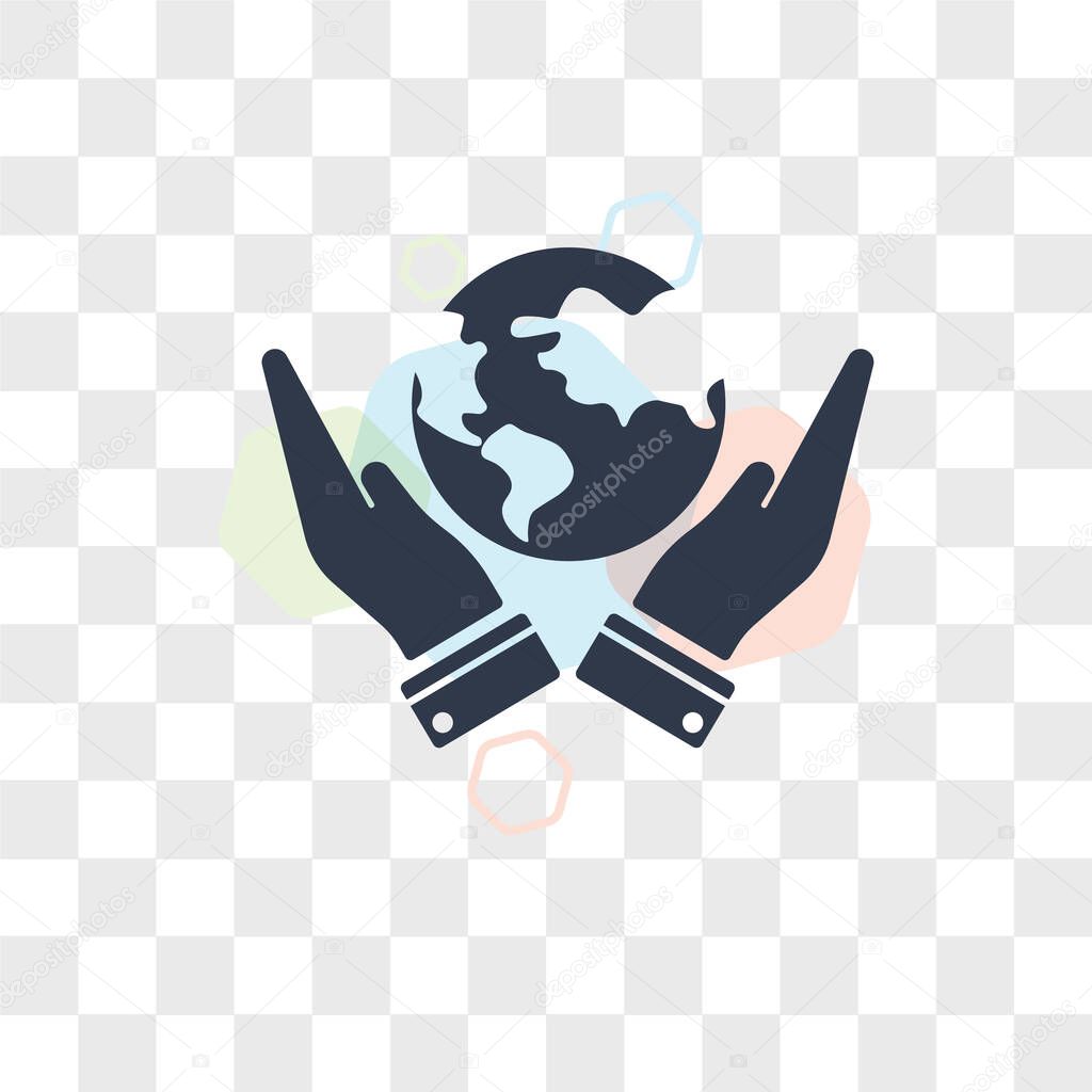 Save The Earth vector icon isolated on transparent background, Save The Earth logo concept