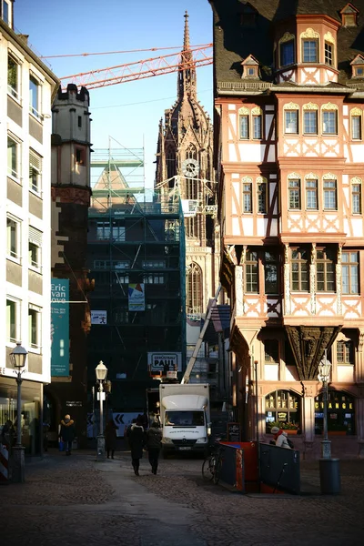 Smala gränd romerska berg Frankfurt — Stockfoto