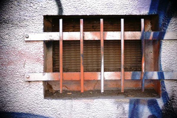 Iron rods on Basement hatch — Stock Photo, Image