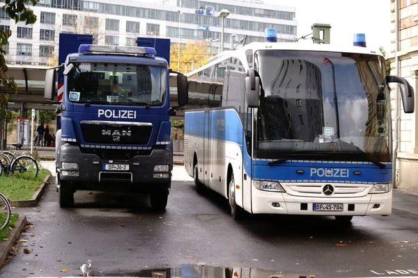 Policejní auto den německé jednoty — Stock fotografie