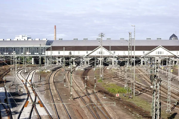 Red ferroviaria en la estación — Foto de Stock