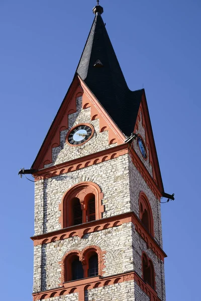 Torre Relógio Igreja São Jorge Nieder Olm Torre Relógio Igreja — Fotografia de Stock