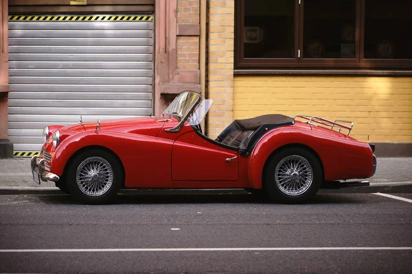 Triumph Roadster Vue Côté Une Voiture Sport Classique Triumph Roadster — Photo