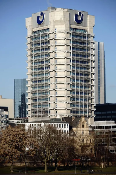 Union Investment Hochhaus Frankfurt Union Investment Hochhaus Ein Bürogebäude Mainufer — Stockfoto