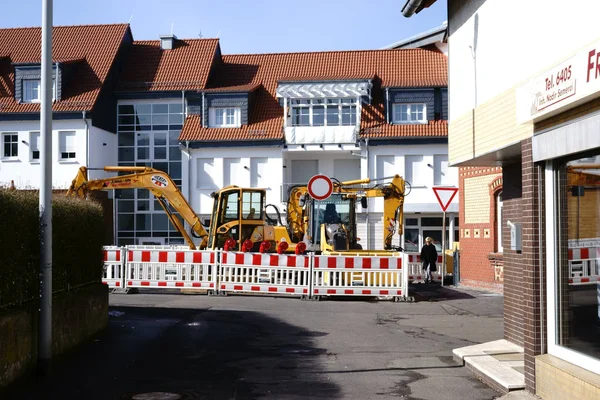 Road Construction Site Taunusstein Wehen Road Construction Site Downtown Wehen — Stock Photo, Image