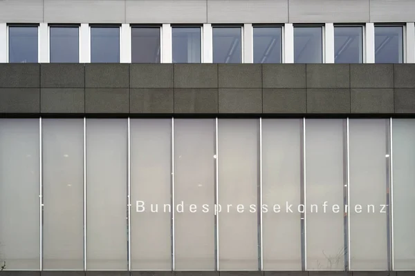 Bau Der Bundespressekonferenz Die Moderne Fassade Des Gebäudes Der Bundespressekonferenz — Stockfoto