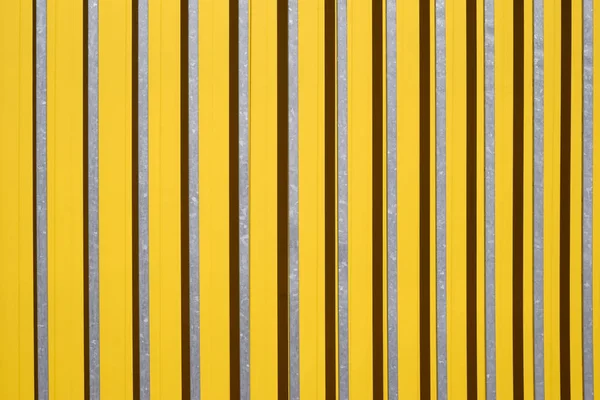 Bars Throw Shadows Side View Color Intensive Corrugated Iron Wall — Stock Photo, Image