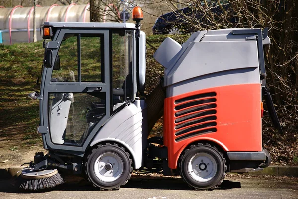 Street Cleaning Vehicle Side View Small Street Cleaning Vehicle Brush — Stock Photo, Image