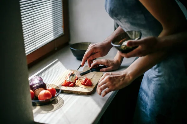 Uomo Donna Stanno Cucinando — Foto Stock