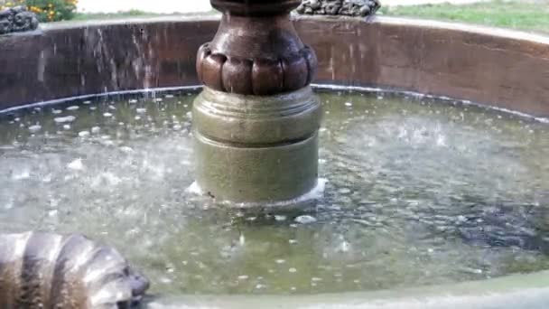 Drops Water Fall Lower Bowl Fountain Time Lapse Shooting Drop — Stock Video