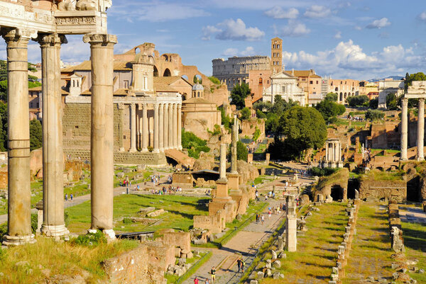 Roman Forum, Rome's historic center, Italy.