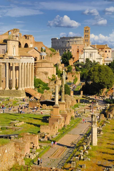 Roman Forum Het Historisch Centrum Van Rome Italië Rechtenvrije Stockfoto's