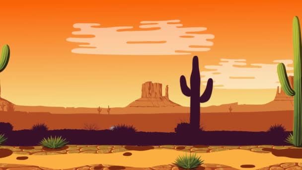 Paysage Avec Désert Cactus — Video