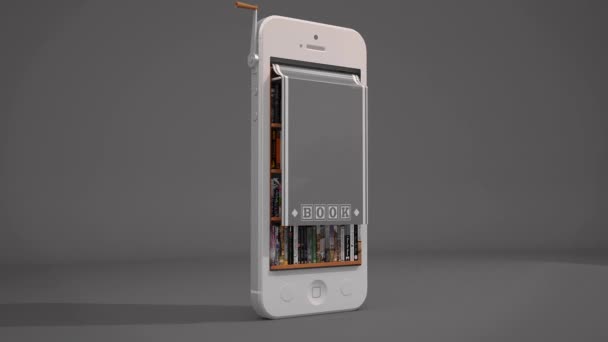 Telefoon Book Bibliotheek Grijs — Stockvideo