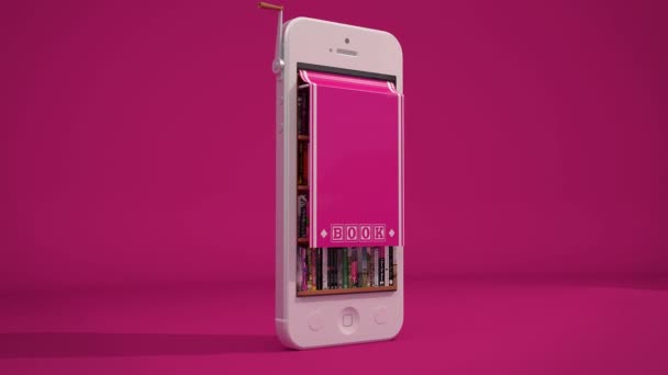 電話図書室ピンク — ストック動画