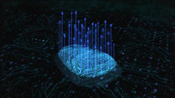 Digital Fingerprint Tecnologia Futurista — Vídeo de Stock