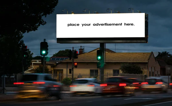 Prázdný Reklamní Billboard Silnice — Stock fotografie