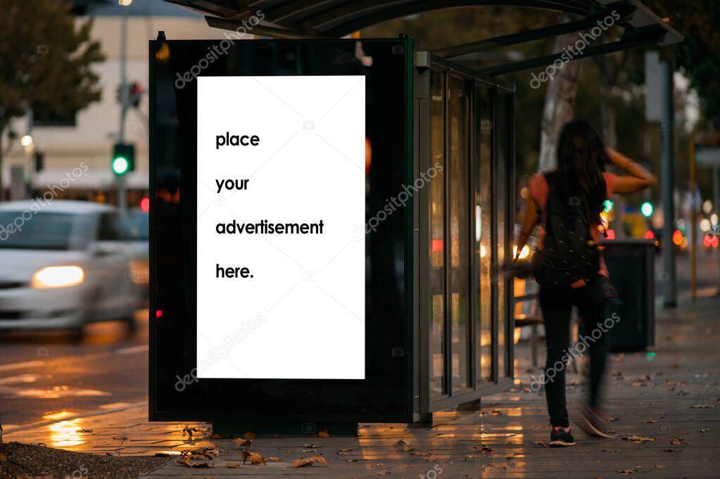 Blank outdoor advertising shelter