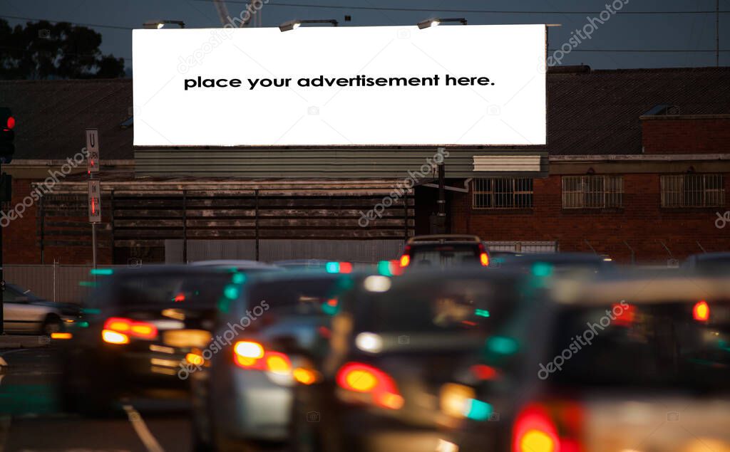 Blank roadside advertising billboard 