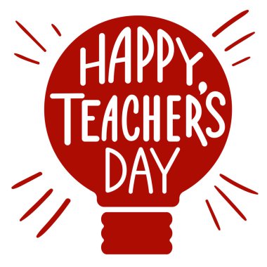 Mutlu Öğretmenler Günü için şık bir metnin vektör illüstrasyonu.