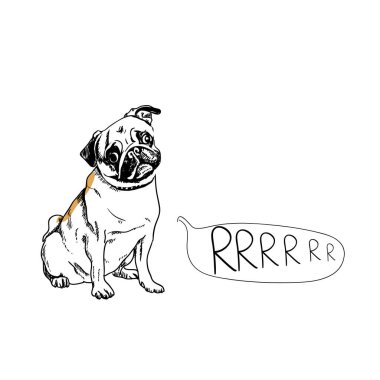 Köpek oturma logosu şablonu