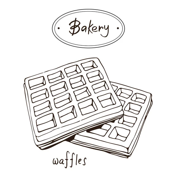 Waffles Graphic Illustration — Stock Vector
