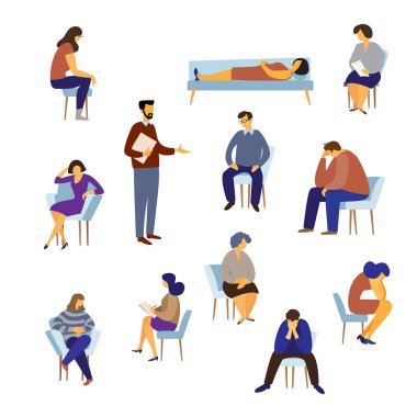 Hastalar ve psikologlar. Psikoterapi desteği.