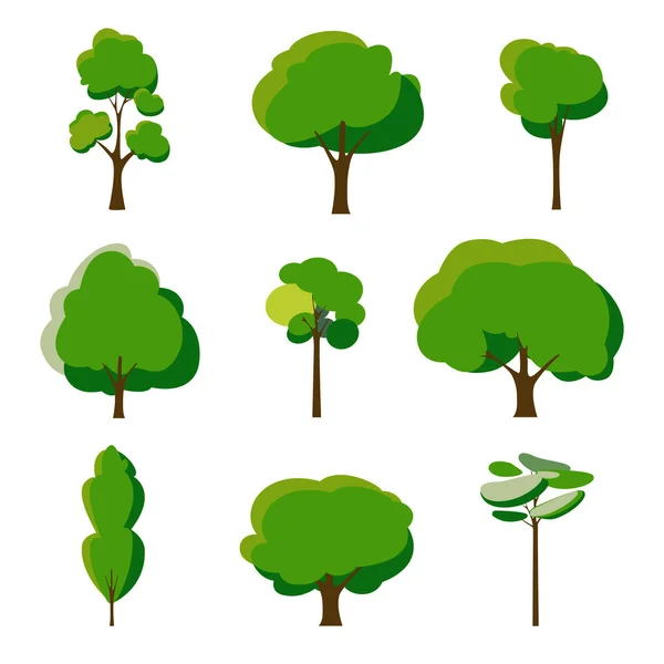 Set of abstract stylized trees. Natural illustration. Royalty Free Stock Illustrations