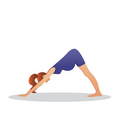 Yoga yapan hamile bir kadın. vektör tabanlı resimleme