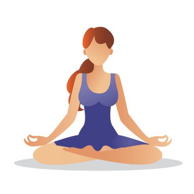 Yoga yapan bir kadın. Vektör tabanlı illüstrasyon